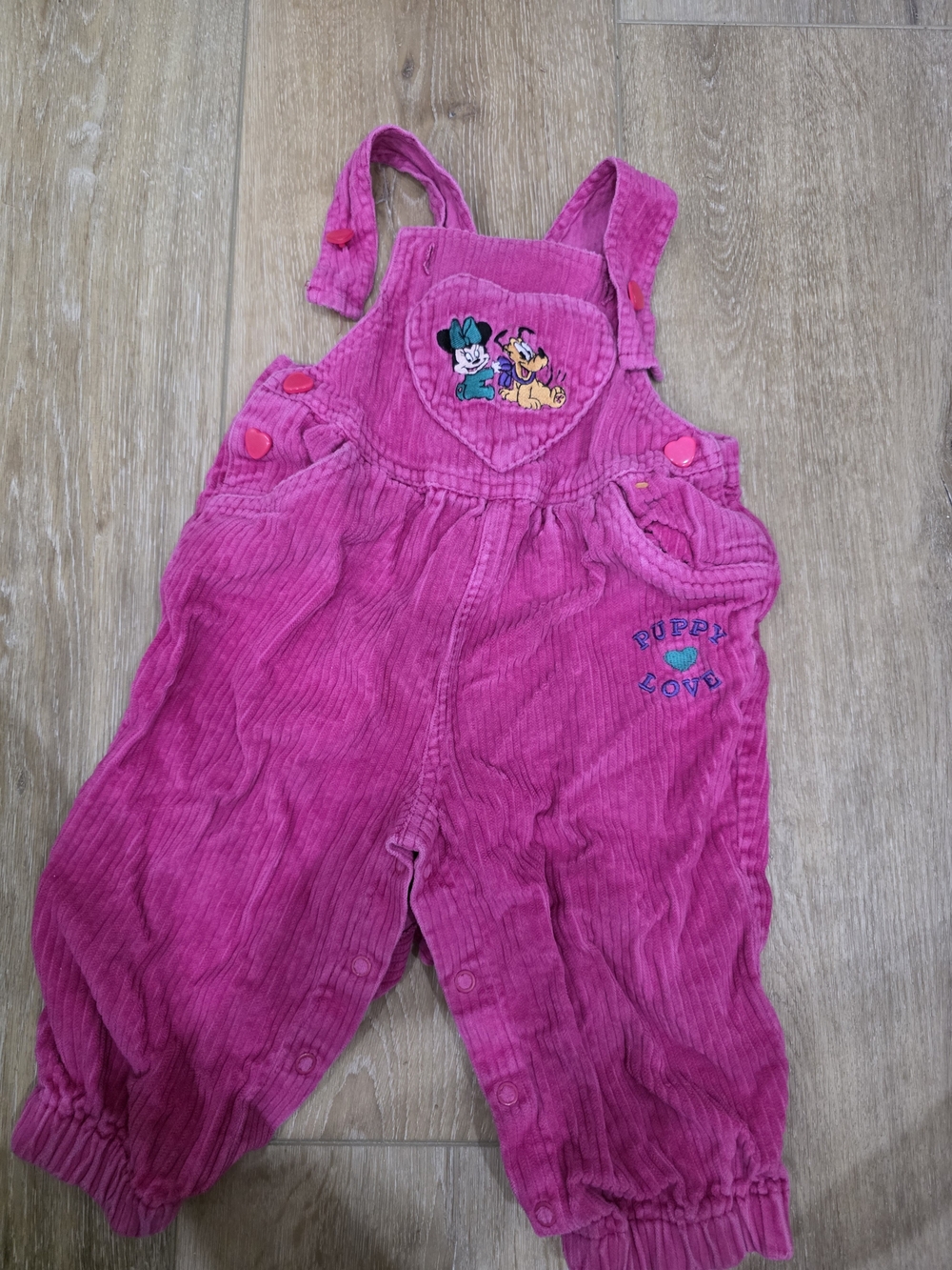 Vintage Minnie Mouse Pink Girls' Corduroy Overalls
